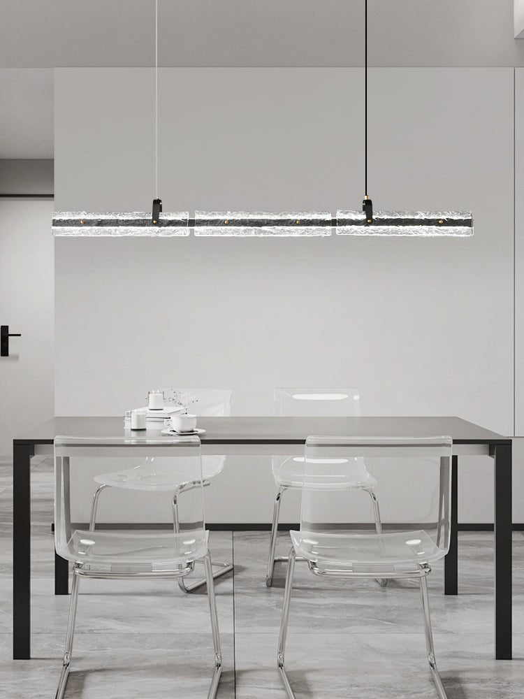Black Ice Linear LED Pendant Light for Kitchen Island and Dining Room