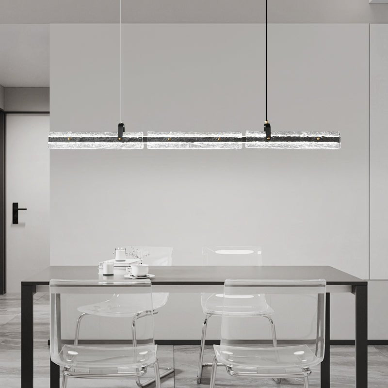 Black Ice Linear LED Pendant Light for Kitchen Island and Dining Room
