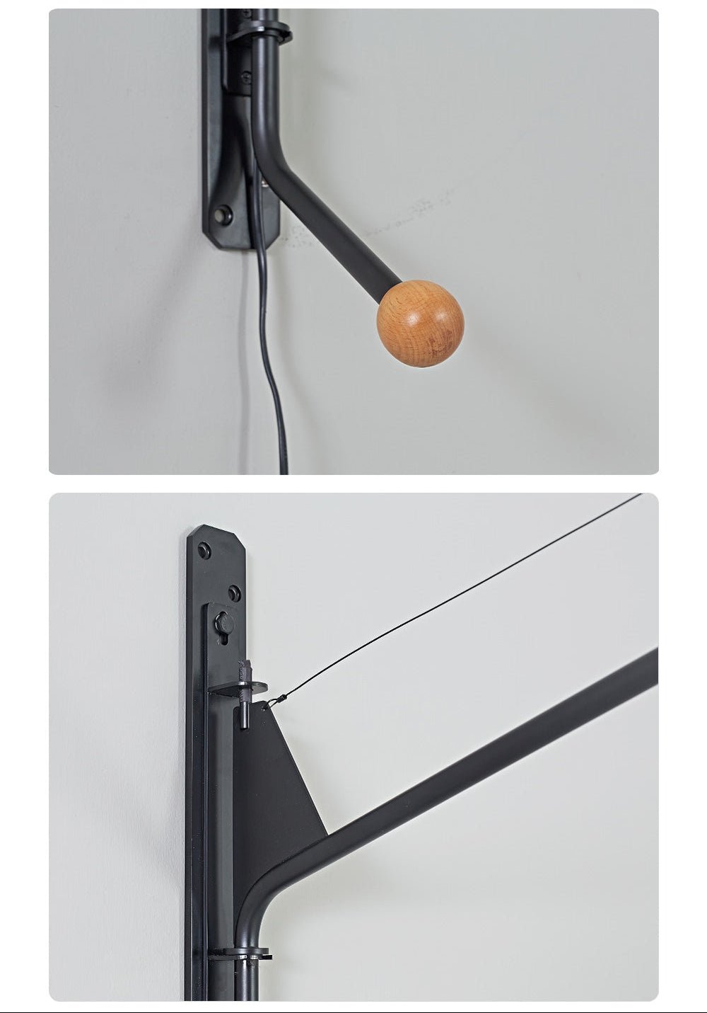Modern Swing Arm Wall Sconce with Extended Reach in Matte Black