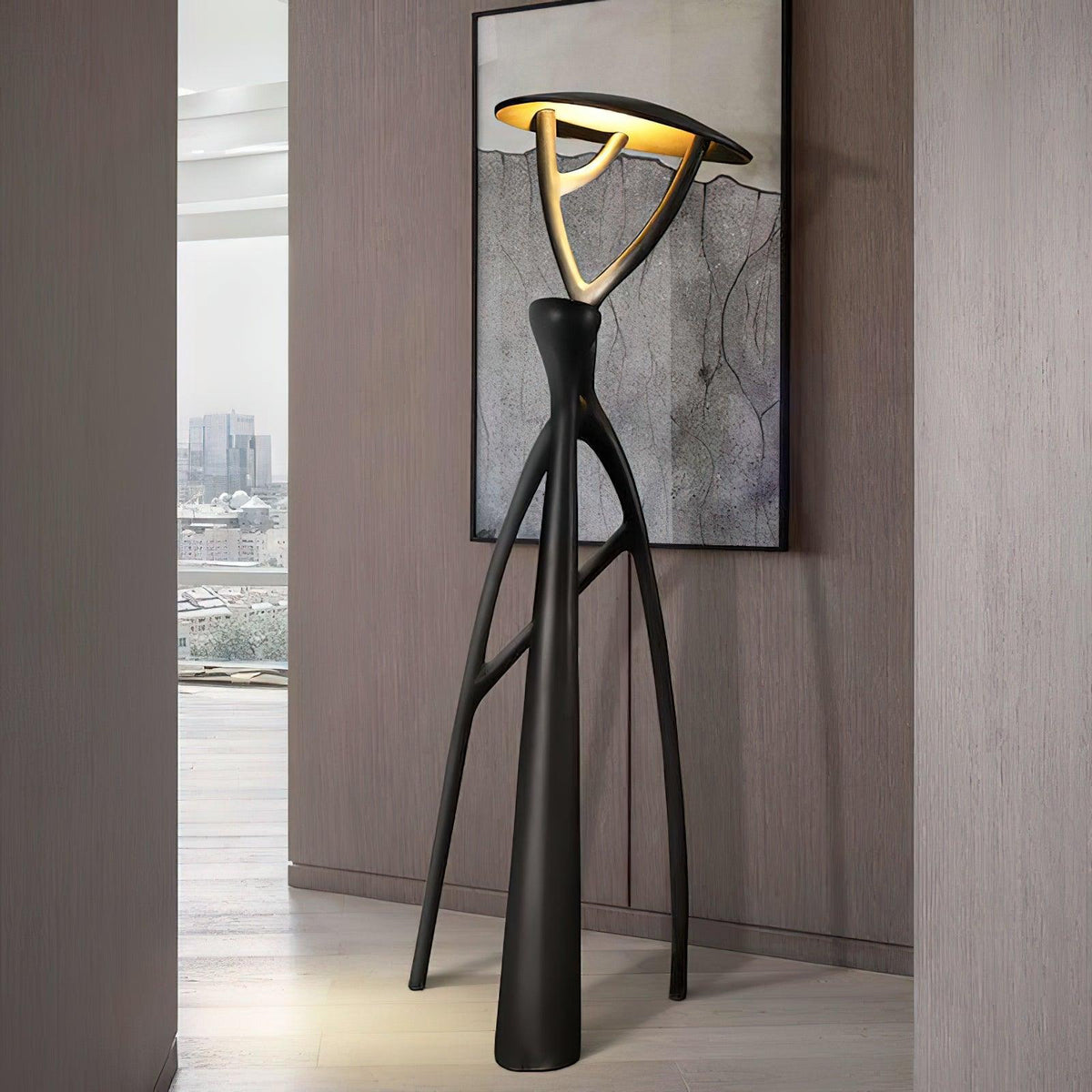 black-sculpture-floor-lamp
