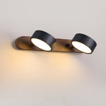 Black Travertine Duo Wall Light — Walnut LED Sconce