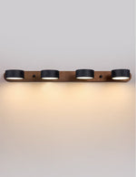 Black Travertine Duo Wall Light — Walnut LED Sconce