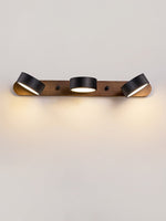Black Travertine Duo Wall Light — Walnut LED Sconce