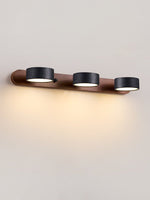 Black Travertine Duo Wall Light — Walnut LED Sconce