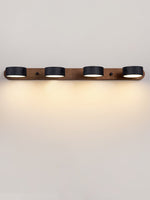 Black Travertine Duo Wall Light — Walnut LED Sconce