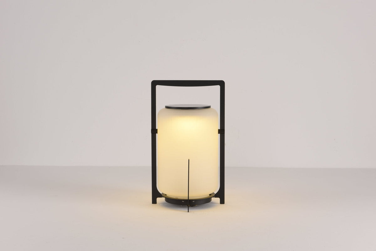 Twilight Lantern Solar Table Lamp – Stainless Steel & Glass Outdoor LED Light