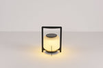 Twilight Lantern Solar Table Lamp – Stainless Steel & Glass Outdoor LED Light