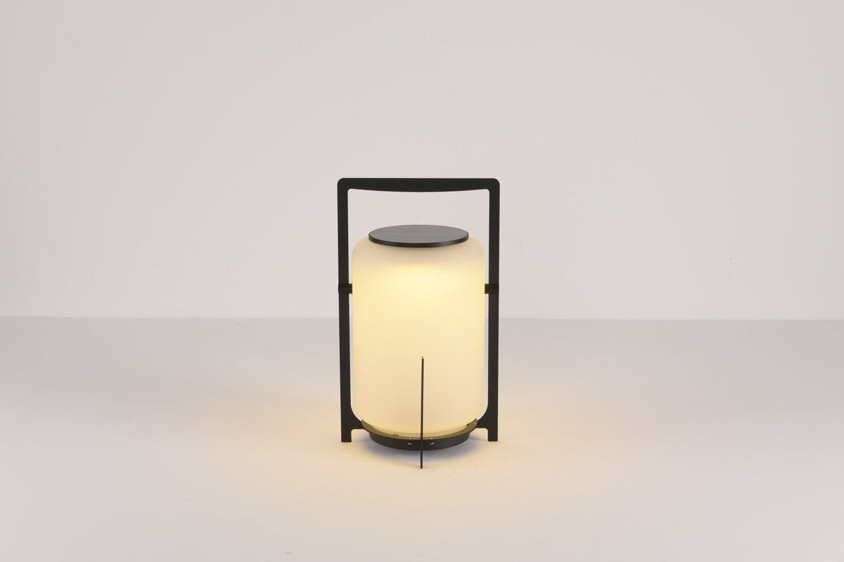 Twilight Lantern Solar Table Lamp – Stainless Steel & Glass Outdoor LED Light