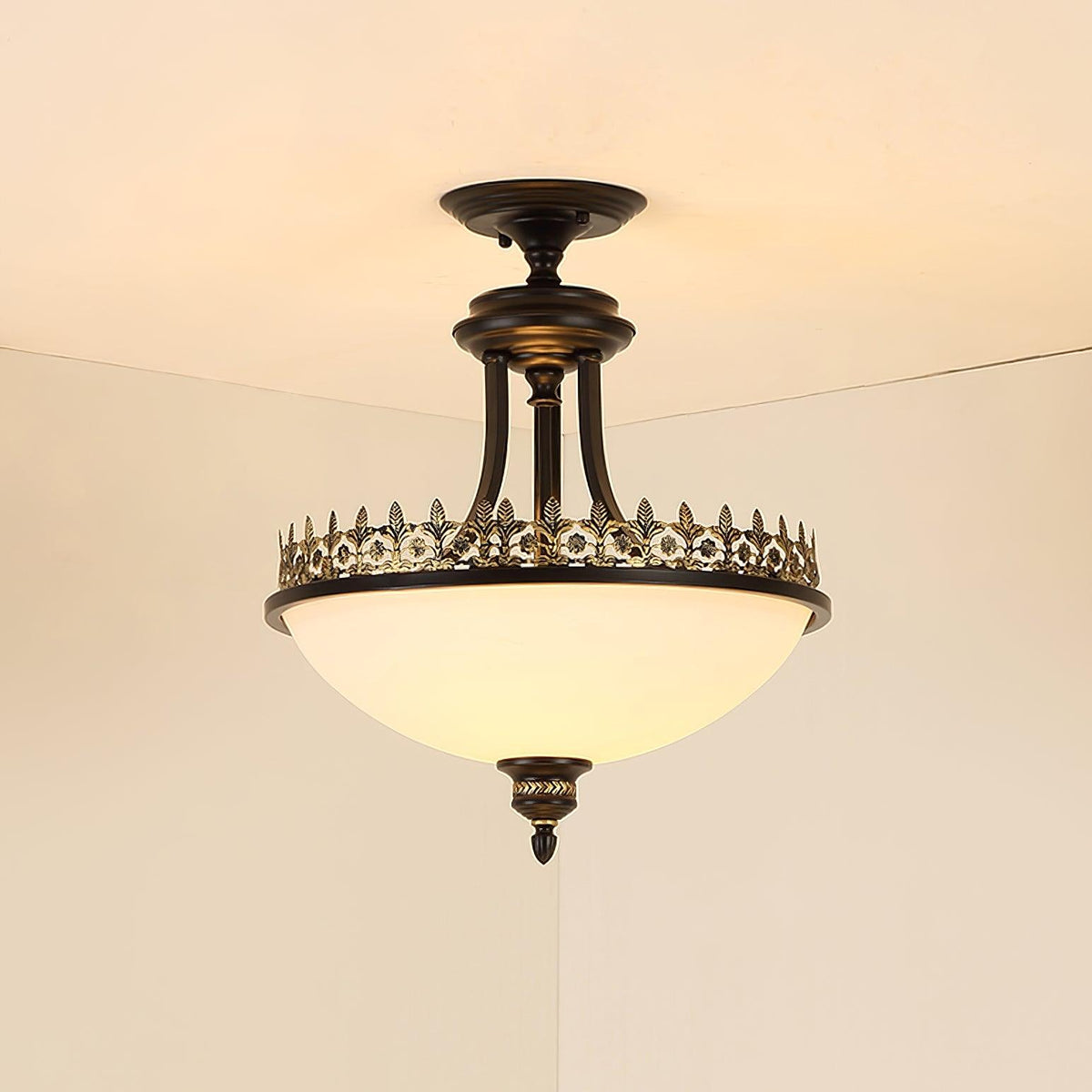 black-vintage-bowl-frosted-glass-ceiling-light