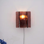 Blason Plug-In Wall Sconce in Gold Brass with Wine-Red Glass