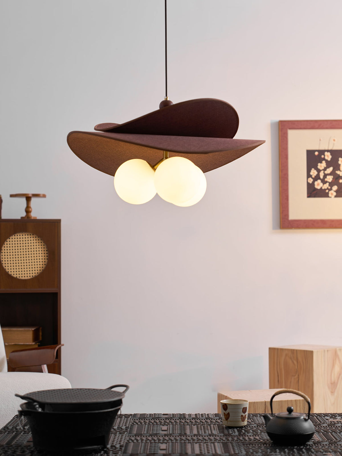 Bloom Petals Chandelier — Sculptural Fabric Pendant Light