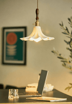 Bloom Twist Pendant Light – Art Glass & Brass Modern Hanging Lamp