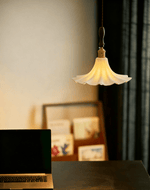 Bloom Twist Pendant Light – Art Glass & Brass Modern Hanging Lamp