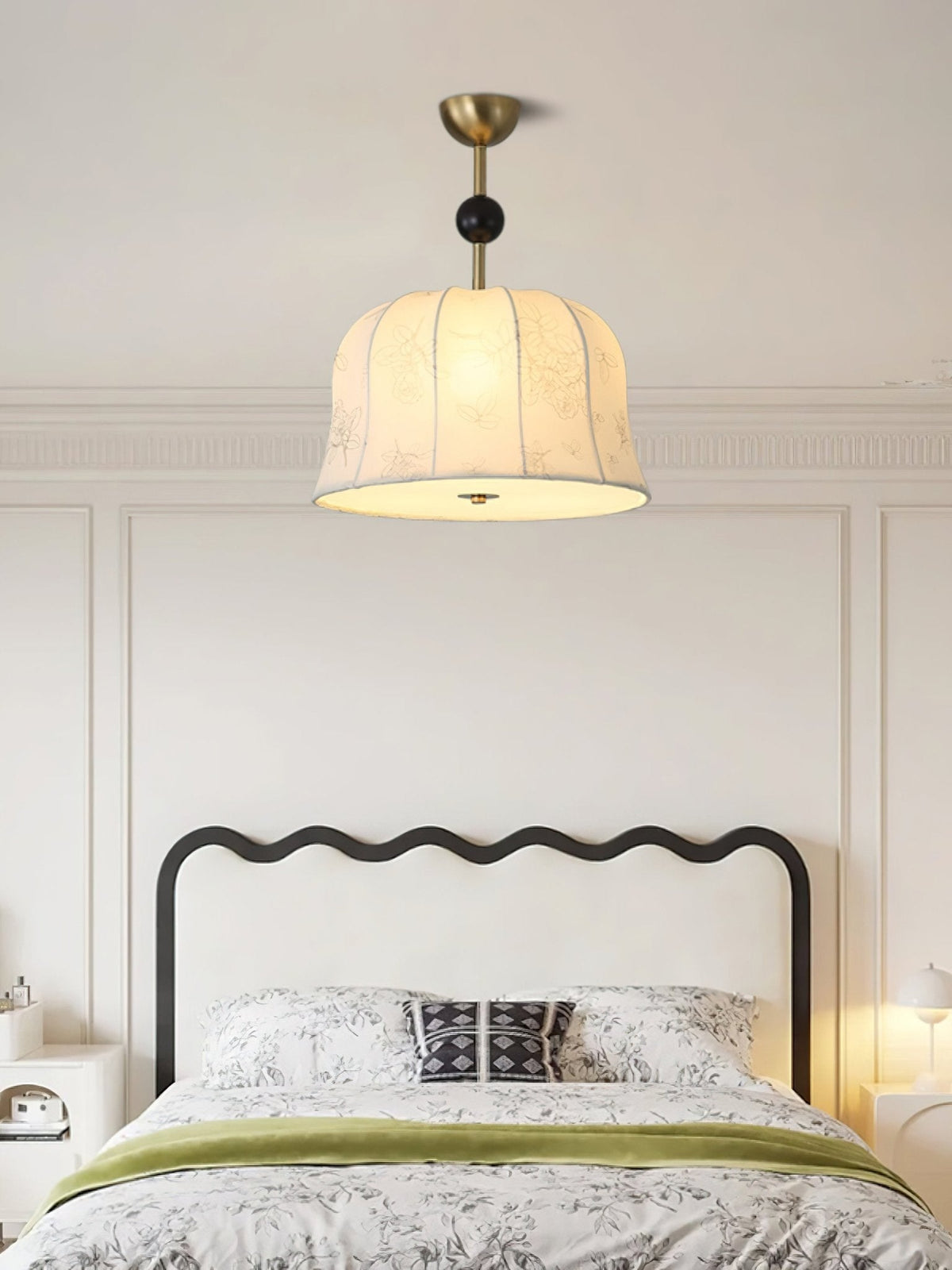 Blossom Curve Modern Fabric Pendant Light for Dining Room and Bedroom