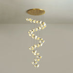 Blossom Double Horn Chandelier – Modern Ceramic & Gold Pendant Light
