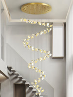 Blossom Double Horn Chandelier – Modern Ceramic & Gold Pendant Light