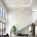 Blossom Double Horn Chandelier – Modern Ceramic & Gold Pendant Light