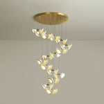 Blossom Double Horn Chandelier – Modern Ceramic & Gold Pendant Light
