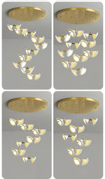 Blossom Double Horn Chandelier – Modern Ceramic & Gold Pendant Light