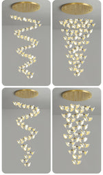 Blossom Double Horn Chandelier – Modern Ceramic & Gold Pendant Light