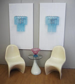 Blue Murano Glass Tube Wall Sconces