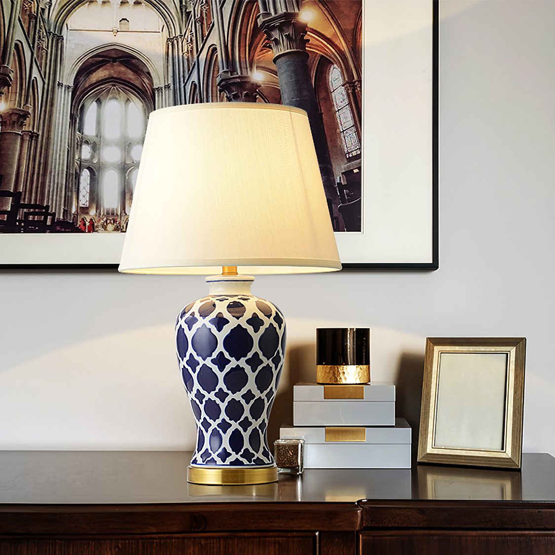 Blue And White Hope Table Lamp