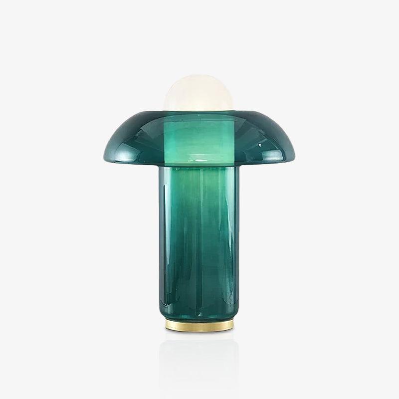 Blue Glass Mushroom Table Lamp