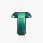Blue Glass Mushroom Table Lamp