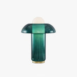 Blue Glass Mushroom Table Lamp