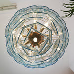 Blue Glass Disc Chandelier – Contemporary Designer Pendant Light