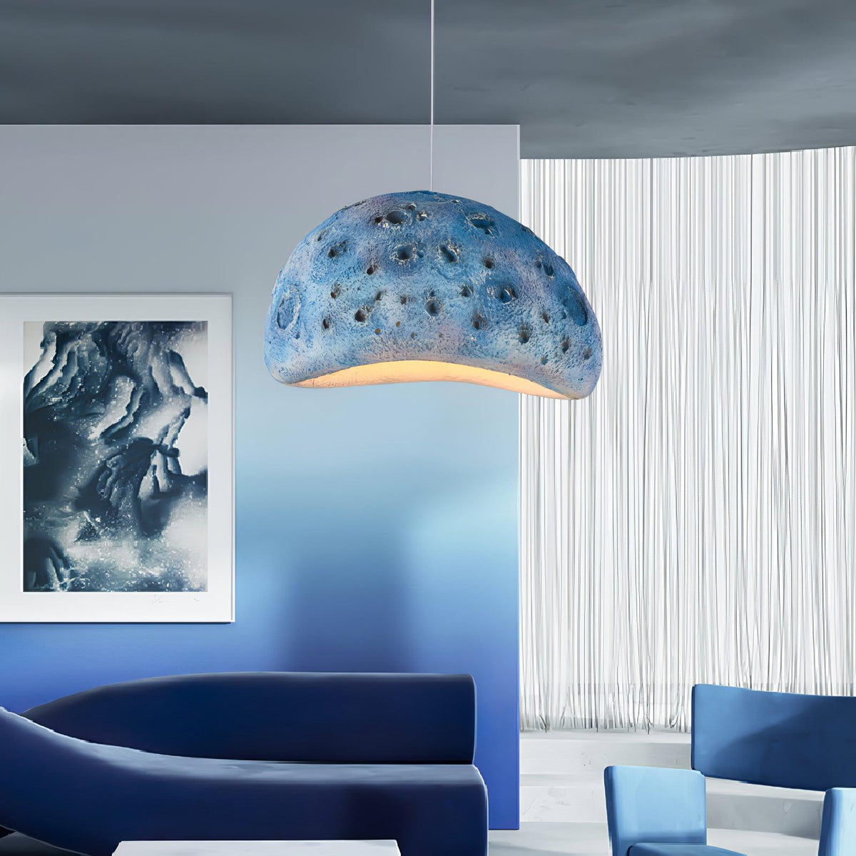 Lunara Blue Planet Pendant Light – Modern Designer Ceiling Lamp