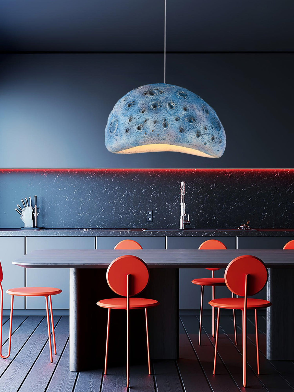 Lunara Blue Planet Pendant Light – Modern Designer Ceiling Lamp