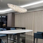 Boat Crystal Chandelier – Modern Linear LED Pendant for Dining & Living Rooms