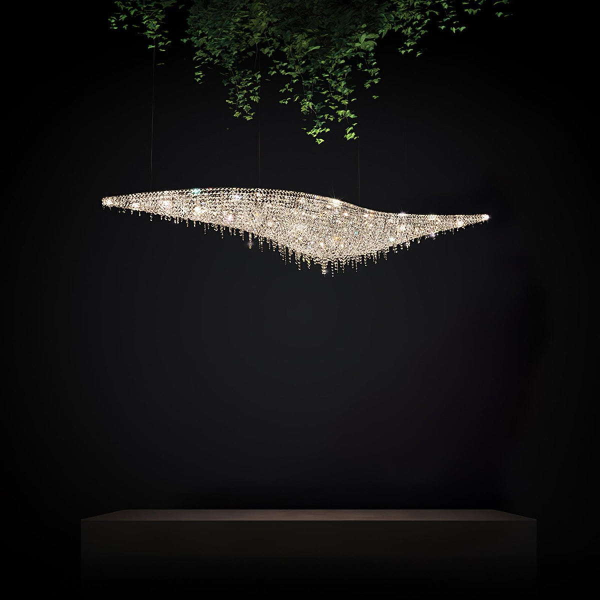 Boat Crystal Chandelier – Modern Linear LED Pendant for Dining & Living Rooms