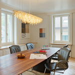Boat Crystal Chandelier – Modern Linear LED Pendant for Dining & Living Rooms