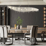 Boat Crystal Chandelier – Modern Linear LED Pendant for Dining & Living Rooms