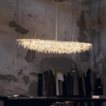 Boat Crystal Chandelier – Modern Linear LED Pendant for Dining & Living Rooms