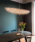 Boat Crystal Chandelier – Modern Linear LED Pendant for Dining & Living Rooms