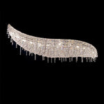 Boat Crystal Chandelier – Modern Linear LED Pendant for Dining & Living Rooms