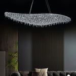 Boat Crystal Chandelier – Modern Linear LED Pendant for Dining & Living Rooms