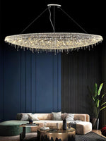 Boat Crystal Chandelier – Modern Linear LED Pendant for Dining & Living Rooms
