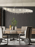 Boat Crystal Chandelier – Modern Linear LED Pendant for Dining & Living Rooms