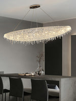 Boat Crystal Chandelier – Modern Linear LED Pendant for Dining & Living Rooms