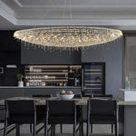 Boat Crystal Chandelier – Modern Linear LED Pendant for Dining & Living Rooms