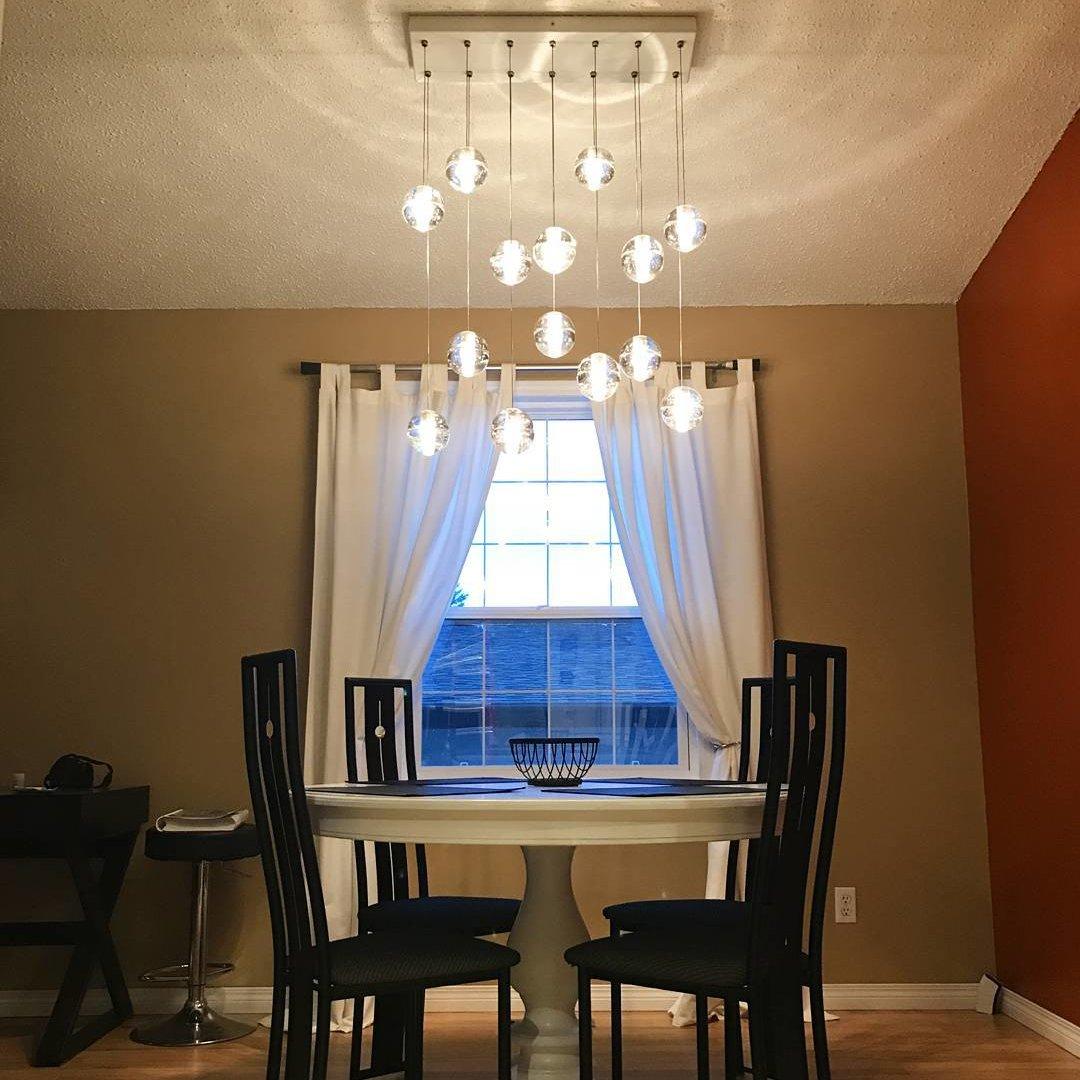 Crystal Ball Pendant Light – Chrome & Clear Glass Chandelier