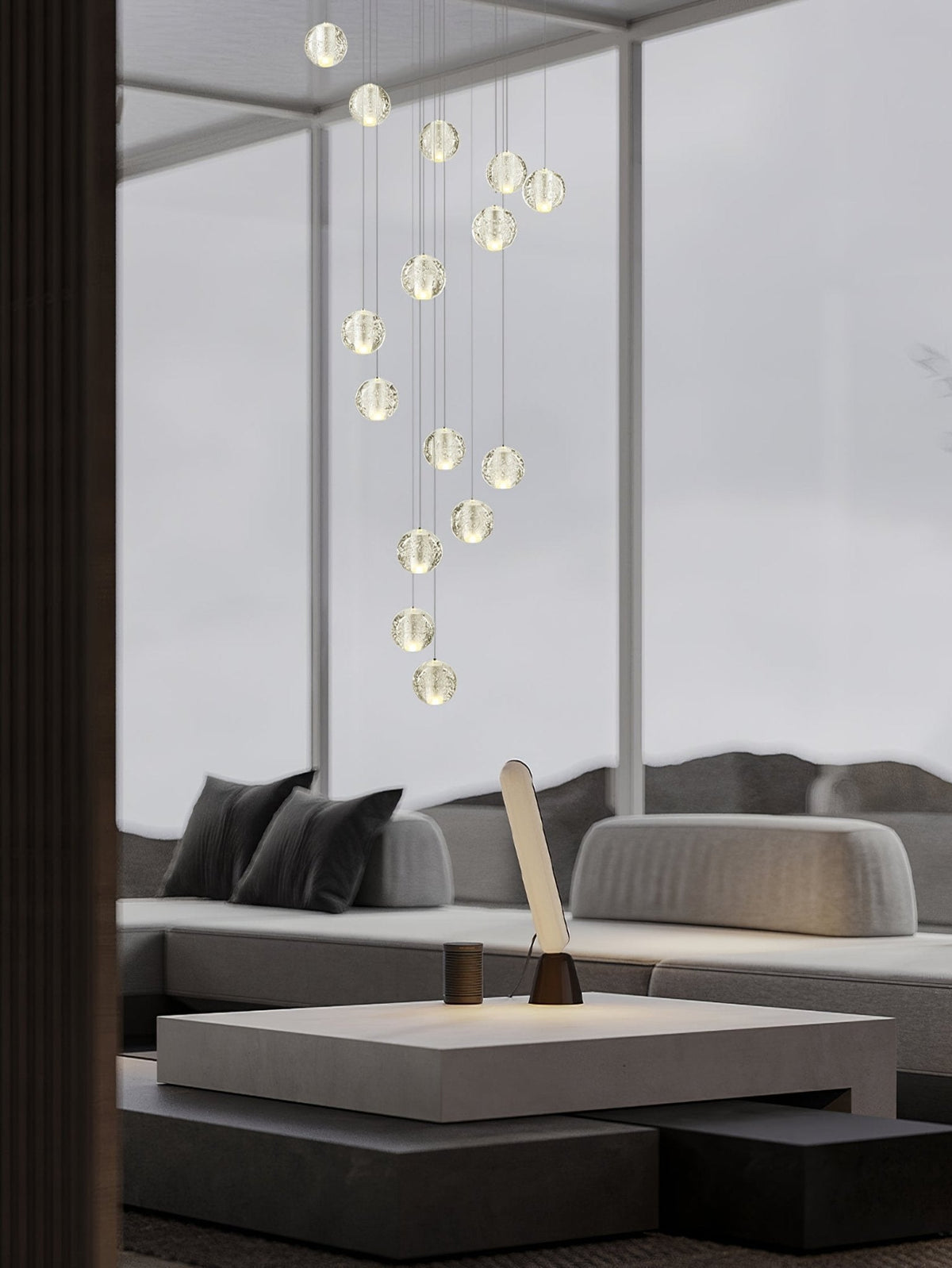 Crystal Ball Pendant Light – Chrome & Clear Glass Chandelier
