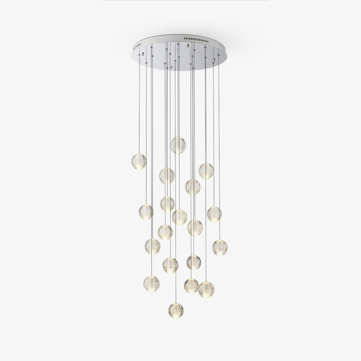 Crystal Ball Pendant Light – Chrome & Clear Glass Chandelier