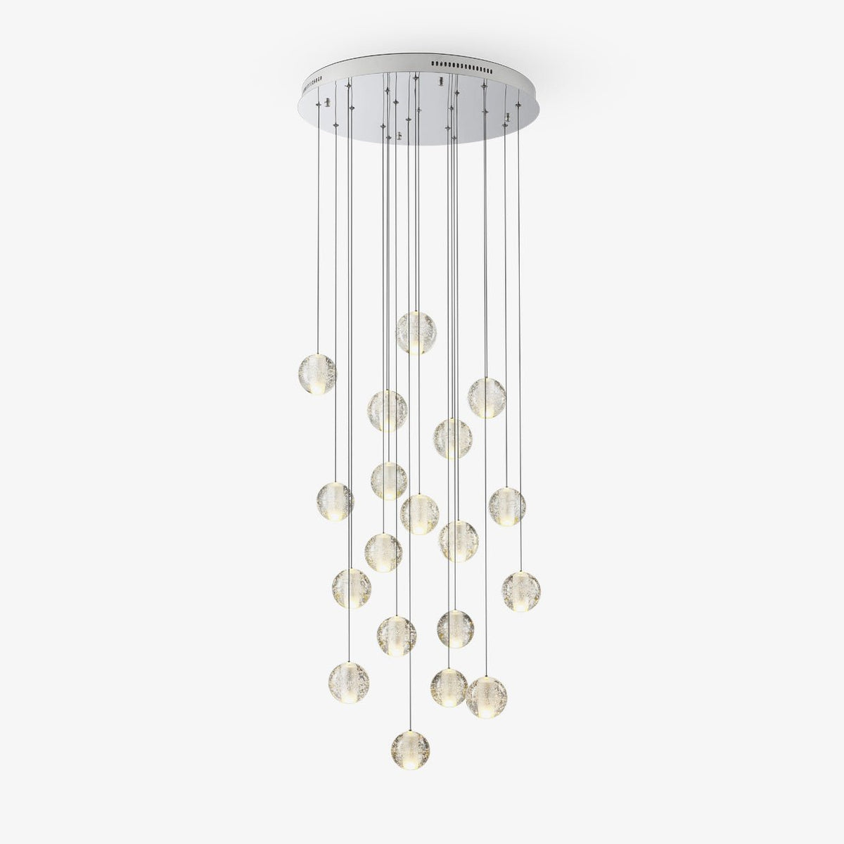 Crystal Ball Pendant Light – Chrome & Clear Glass Chandelier