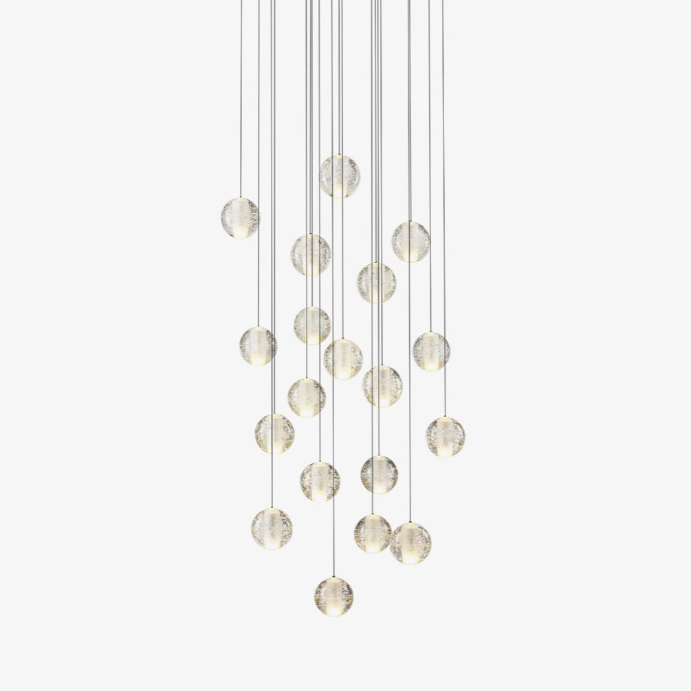 Crystal Ball Pendant Light – Chrome & Clear Glass Chandelier