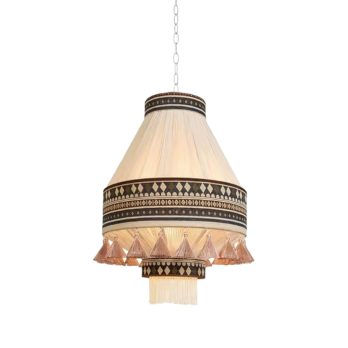 Artisan Woven Fringe Pendant Light for Boho Interiors